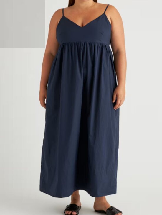 Quince Dresses & Skirts - Quince 100% Organic Cotton Sleeveless Maxi Dress Navy L NWT